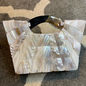Mother of Pearl Shell Evening Top Handle Bag